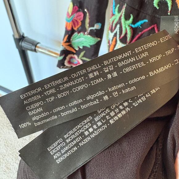 Zara Knit Beaded Embroidered Dress Boho Floral Wedding Guest Whimsygoth Small - Picture 14 of 15